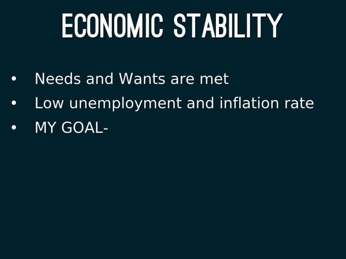 What are the 6 economic goals