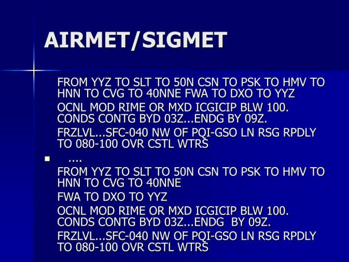 Difference between airmet and sigmet