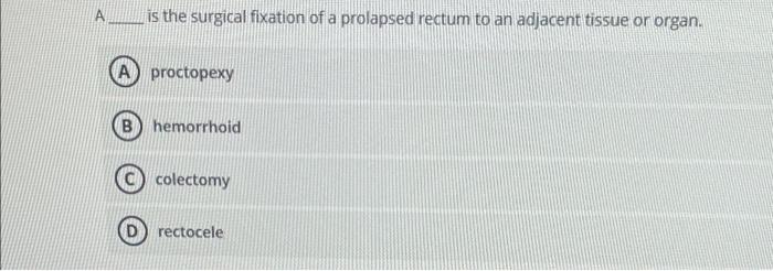 A surgical fixation of a prolapsed uterus is charted as