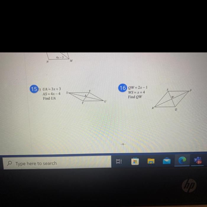 How do you find the measurement indicated in each parallelogram