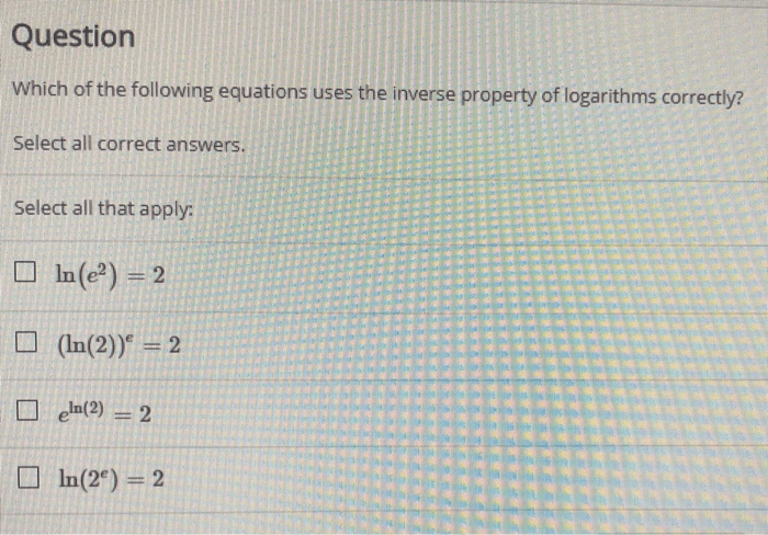 Select all that apply. which equations are correct