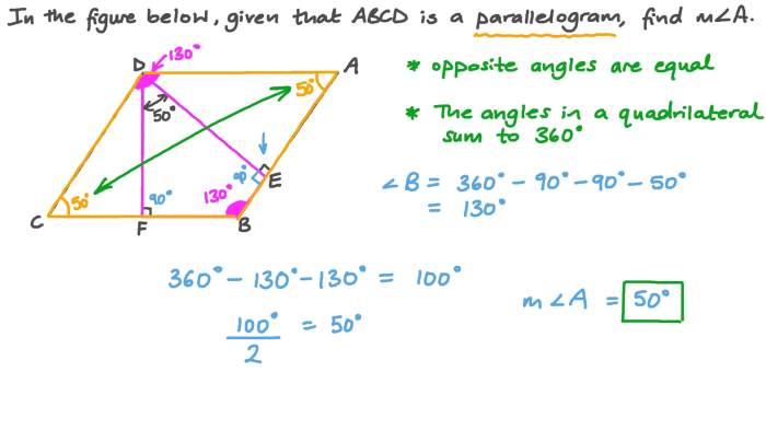 How do you find the measurement indicated in each parallelogram