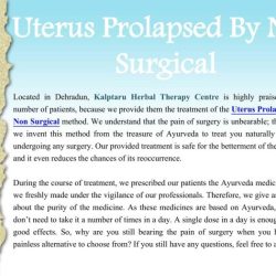 A surgical fixation of a prolapsed uterus is charted as